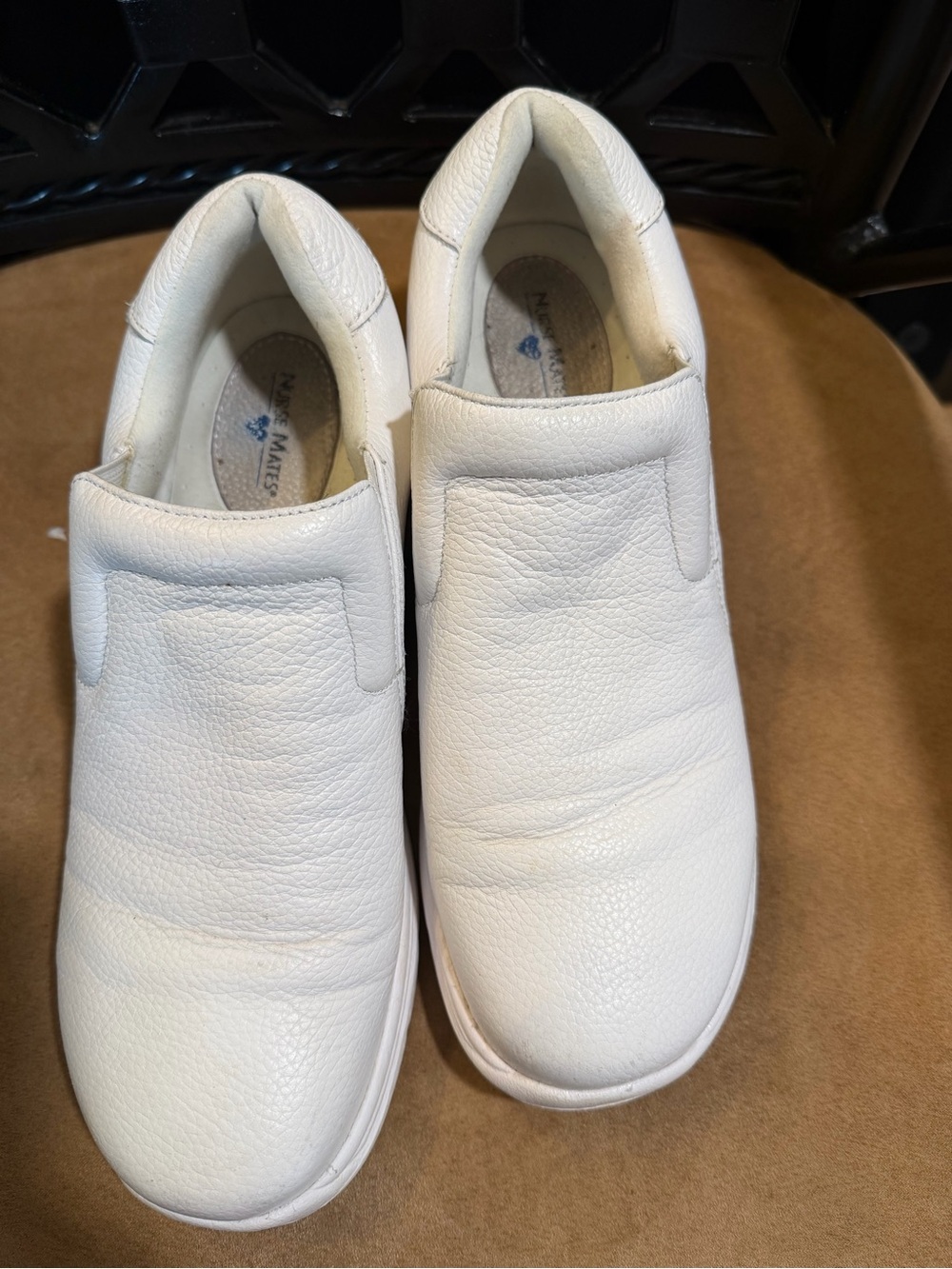 Nurse Mates White Slip-On Work Loafers